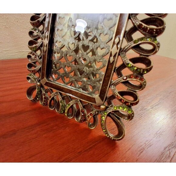 Frame Picture Photo Tizo Italy Jeweled Heart Swarovski Crystal Small Signed Vtg - Picture 2 of 6